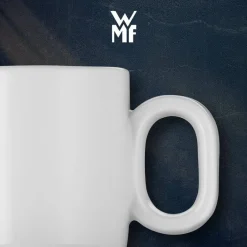 Filiżanki do kawy WMF Barista ze spodkiem 2 szt. porcelana białe 60ml