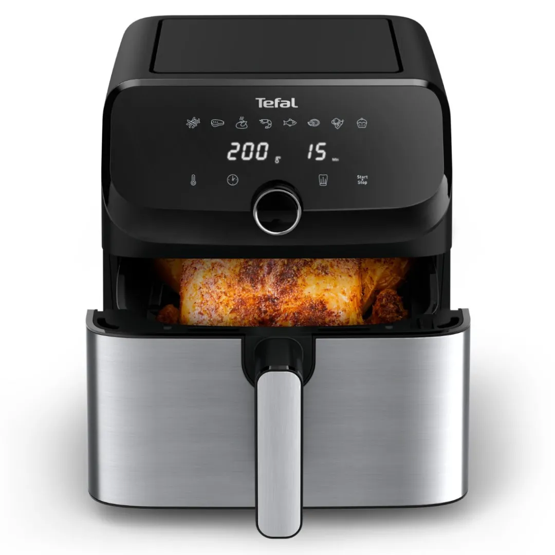 Frytkownica beztłuszczowa, Tefal Easy Fry Mega EY855D, pojemność 7,5 l, kompaktowy rozmiar, Air Fryer