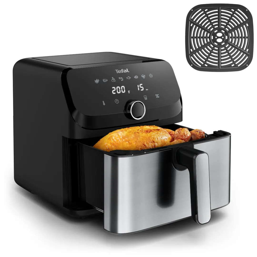 Frytkownica beztłuszczowa, Tefal Easy Fry Mega EY855D, pojemność 7,5 l, kompaktowy rozmiar, Air Fryer