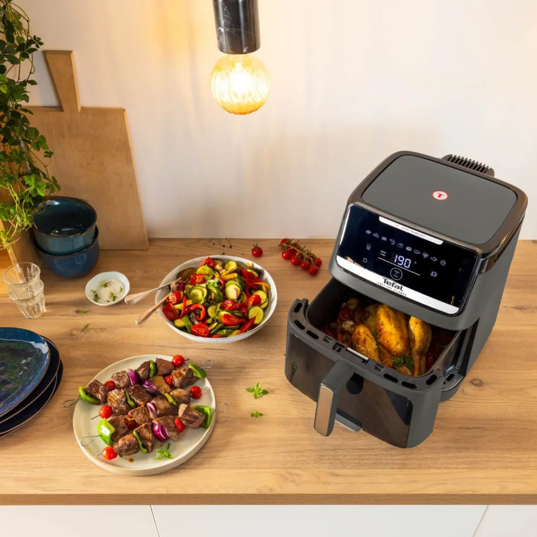 Frytkownica beztłuszczowa, TEFAL Easy Fry Silence EY846H, cicha, pojemność 7 l, Air Fryer