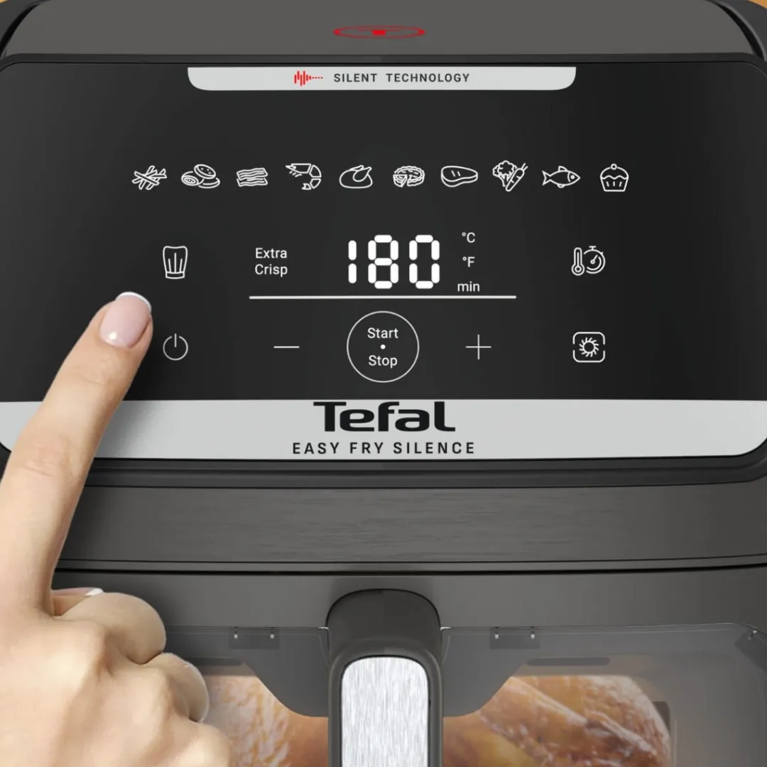 Frytkownica beztłuszczowa, TEFAL Easy Fry Silence EY846H, cicha, pojemność 7 l, Air Fryer
