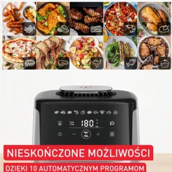 Frytkownica beztłuszczowa, Tefal Easy Fry Silence EY552D, cicha, pojemność 5 l, Air Fryer