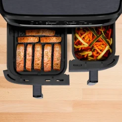Frytkownica beztłuszczowa, Tefal Dual Easy EY942BE0, dwukomorowa, duża, 11l, Air Fryer