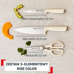 Nóż ze stali nierdzewnej TEFAL EverSharp Daily + ostrzałka 16,5cm