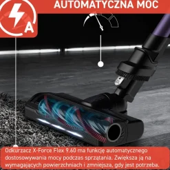Odkurzacz bezprzewodowy, Tefal X-Force Flex 9.60, 100 AW, 45 min