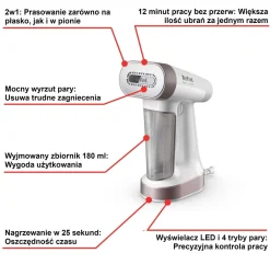Parownica do ubrań Tefal Pure Force 2w1, 1800W