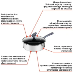 Patelnia głęboka TEFAL DAILY COOK 24cm + pokrywka