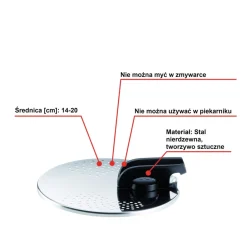 Pokrywka TEFAL INGENIO ze stali nierdzewnej do odcedzania 14-20cm