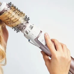 Suszarko-lokówka, Rowenta Brush Activ, różowe złoto, obrotowa, ceramiczna