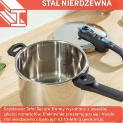 Szybkowar TEFAL SECURE TRENDY 8L + koszyk