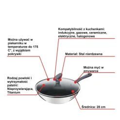 Wok TEFAL DAILY COOK 28cm +pokrywka