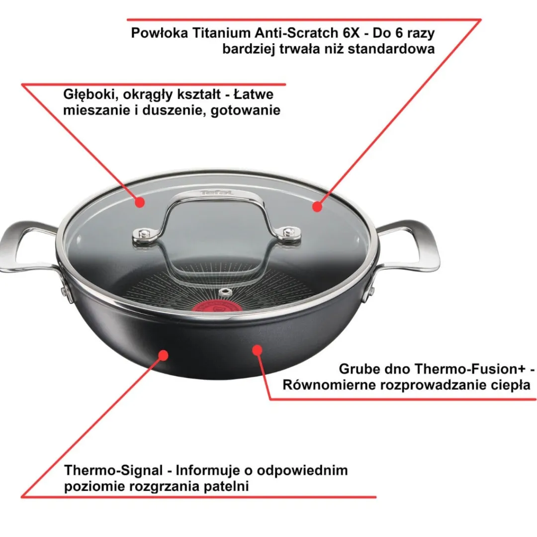 Wok TEFAL UNLIMITED 26cm + pokrywka
