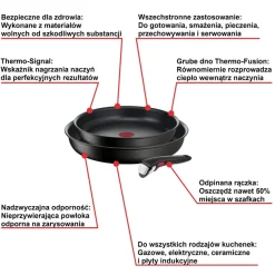 Zestaw garnków i patelni 22,26cm Tefal Ingenio Unlimited - 7 elementów + szklane i hermetyczne pokrywki