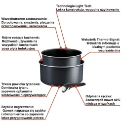 Zestaw garnków i patelni 24/28cm z rączkami Tefal Ingenio SoLight - 6 elementów