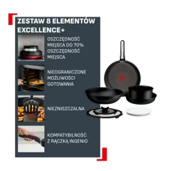 Zestaw garnków i patelni Tefal Ingenio Excellence+ 8 el. FusionCore