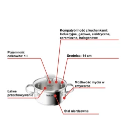 Zestaw garnków i patelni Tefal Minis 3 el.