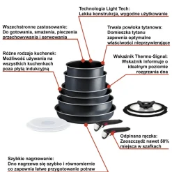 Zestaw garnków i patelni TEFAL INGENIO SO'LIGHT - 12 elementów