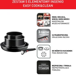 Zestaw garnków i patelni TEFAL INGENIO EASY COOK&CLEAN - 5 elementów