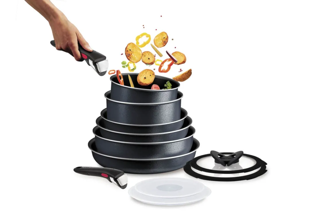 Zestaw garnków i patelni Tefal Ingenio So'Light 12 elementów + Uniwersalna rączka Ingenio