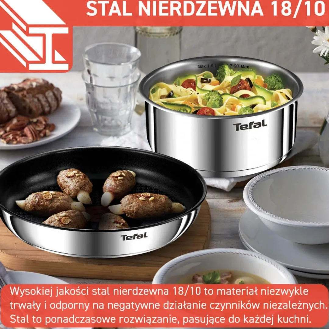Zestaw garnków i patelni Tefal Ingenio Emotion 22 elementy + Uniwersalna rączka Ingenio
