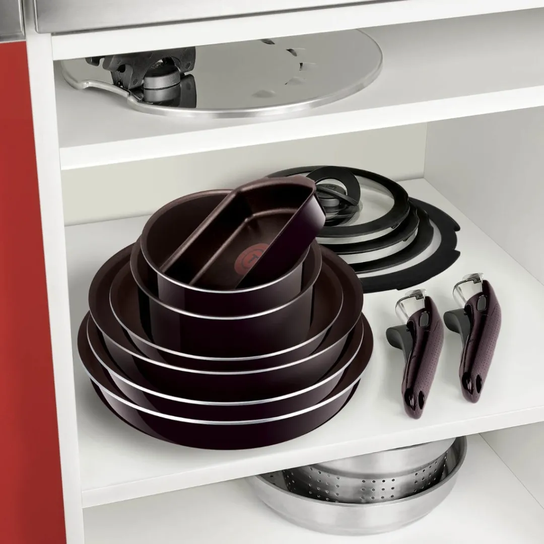 Zestaw garnków i patelni z patelnią naleśnikową Tefal Ingenio Unlimited + szklane i hermetyczne pokrywki