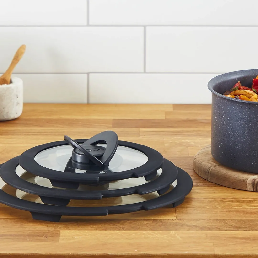 Zestaw garnków i patelni z patelnią naleśnikową Tefal Ingenio Unlimited + szklane i hermetyczne pokrywki