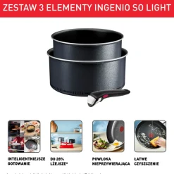 Zestaw garnków TEFAL INGENIO SO'LIGHT - 3 elementy