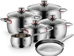 Zestaw garnków WMF Quality One i patelnia stalowa WMF Profi Plus 28 cm