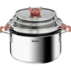 Zestaw garnków z pokrywkami i patelnie TEFAL Opti'Space Intuition - 8 elementów