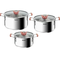 Zestaw garnków z pokrywkami i patelnie TEFAL Opti'Space Intuition - 8 elementów