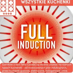 Zestaw garnków z pokrywkami i patelnie TEFAL COOK&CLIP Intuition - 12 elementów