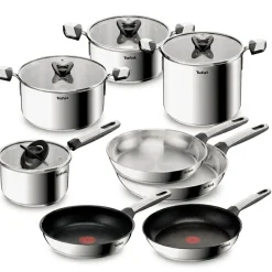 Zestaw garnków z pokrywkami i patelni TEFAL Emotion+ 12 elementów