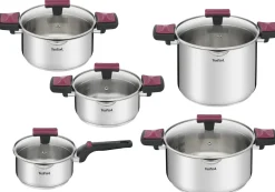 Zestaw garnków z pokrywkami TEFAL COOK&CLIP - 10 elementów