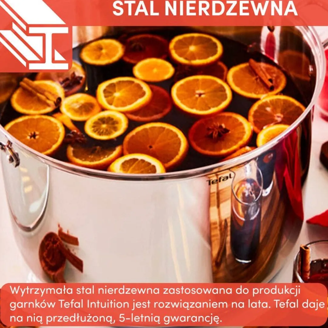 Zestaw garnków z pokrywkami TEFAL INTUITION - 10 elementów