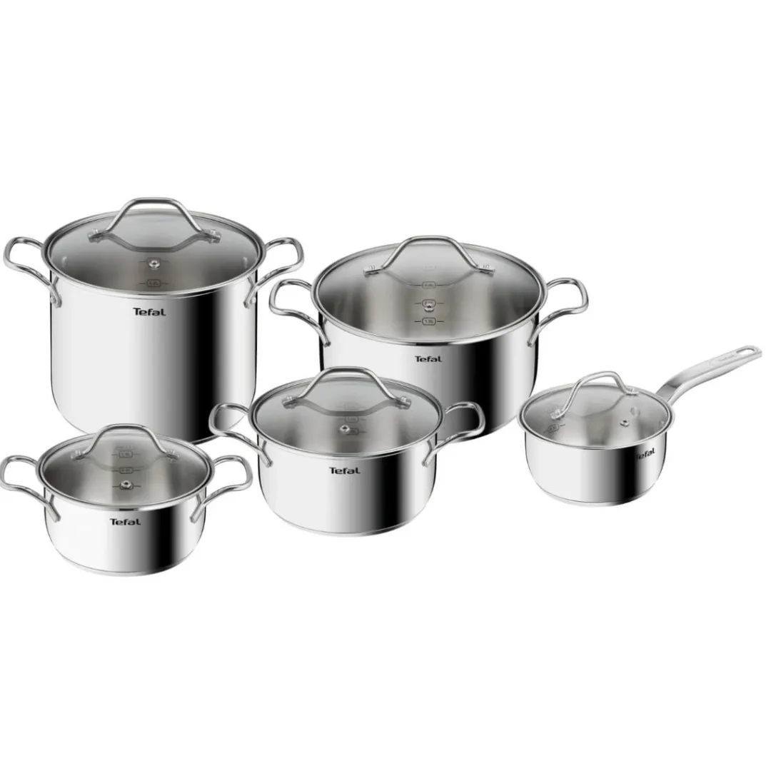 Zestaw garnków z pokrywkami TEFAL INTUITION - 10 elementów