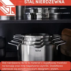 Zestaw garnków z pokrywkami TEFAL NORDICA - 10 elementów