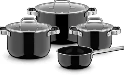 Zestaw garnków z pokrywką WMF Fusiontec Mineral Pro 7 el. czarne