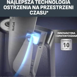 Zestaw 5 noży ze stali nierdzewnej TEFAL EverSharp Pro + blok z wbudowaną ostrzałką