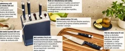 Zestaw 5 noży ze stali nierdzewnej TEFAL EverSharp Pro + blok z wbudowaną ostrzałką