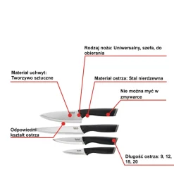 Zestaw noży ze stali nierdzewnej TEFAL COMFORT - 4 elementy