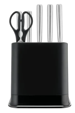 Zestaw 5 noży ze stali nierdzewnej oraz nożyczki TEFAL EverSharp Pro + blok z wbudowaną ostrzałką