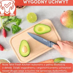 Zestaw 5 noży ze stali nierdzewnej TEFAL FRESH KITCHEN + drewniany blok