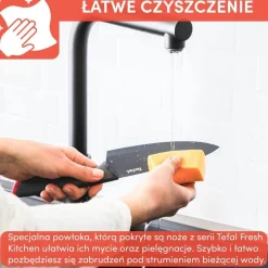 Zestaw 5 noży ze stali nierdzewnej TEFAL FRESH KITCHEN + drewniany blok