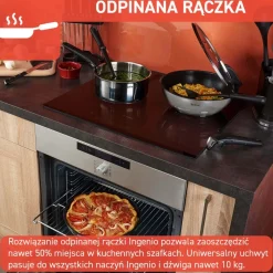 Zestaw patelni 24/28cm Tefal Ingenio Emotion + szklane pokrywki 24/28cm + zestaw akcesoriów kuchennych