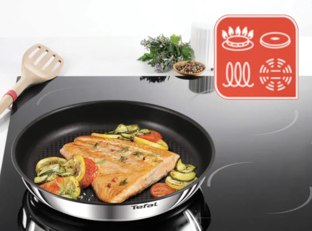 Zestaw patelni 22/24/28cm Tefal Ingenio Emotion + zestaw szklanych pokrywek