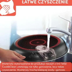 Zestaw patelni 24/28cm Tefal Ingenio Cook N Clean + szklane pokrywki 24/28cm