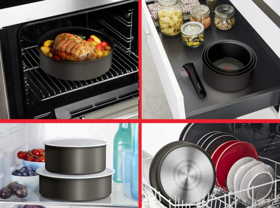 Zestaw patelni i garnków Tefal Ingenio Ultimate 10 elementów + Uniwersalna rączka Ingenio