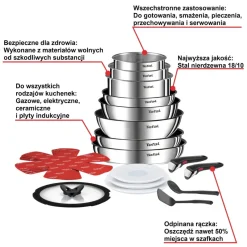 Zestaw patelni i garnków TEFAL INGENIO EMOTION - 20 elementów