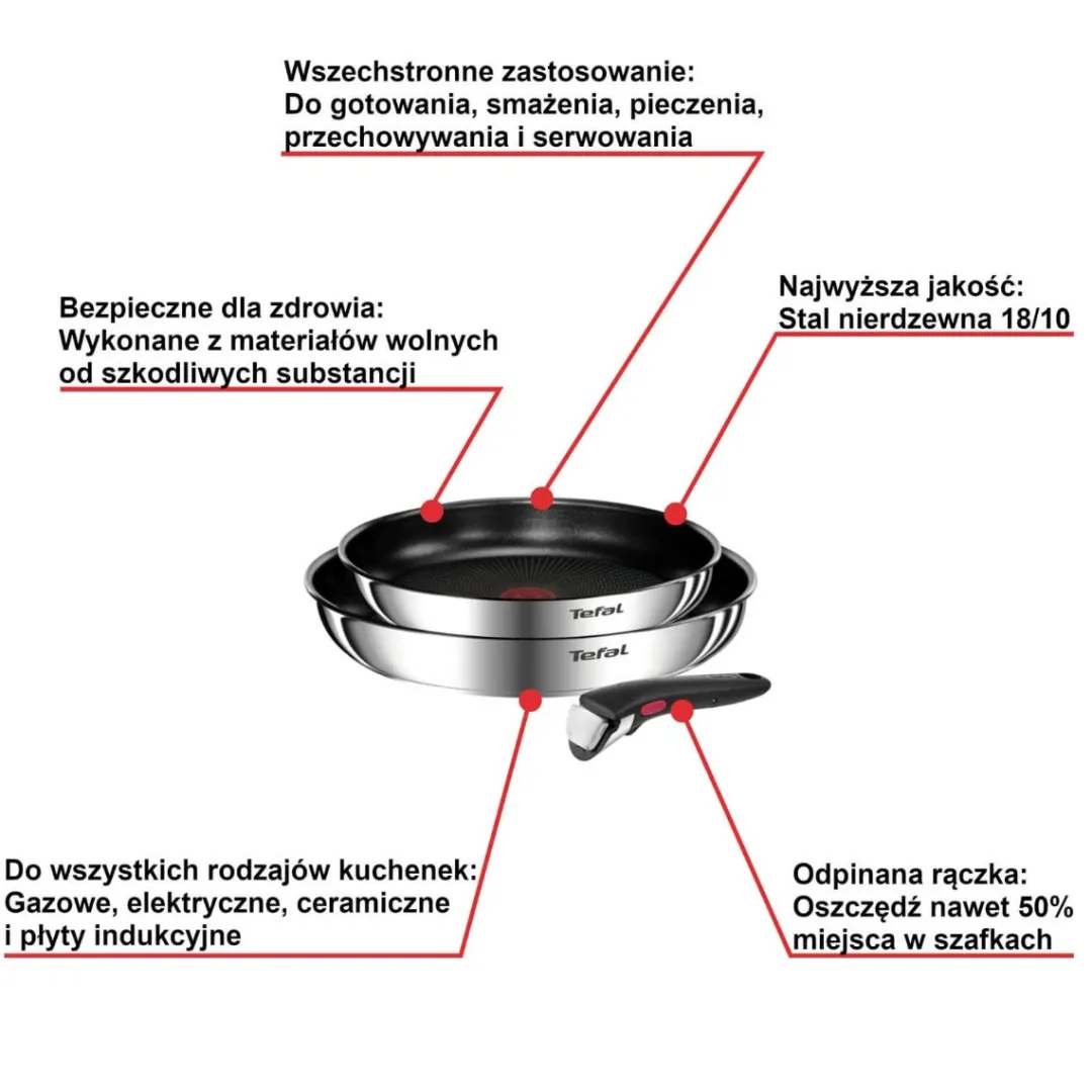 Zestaw patelni Tefal Ingenio Emotion 24/28cm + Patelnia głęboka 24cm