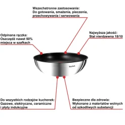 Zestaw Wok Tefal Ingenio Emotion 26cm + Rączka uniwersalna Ingenio